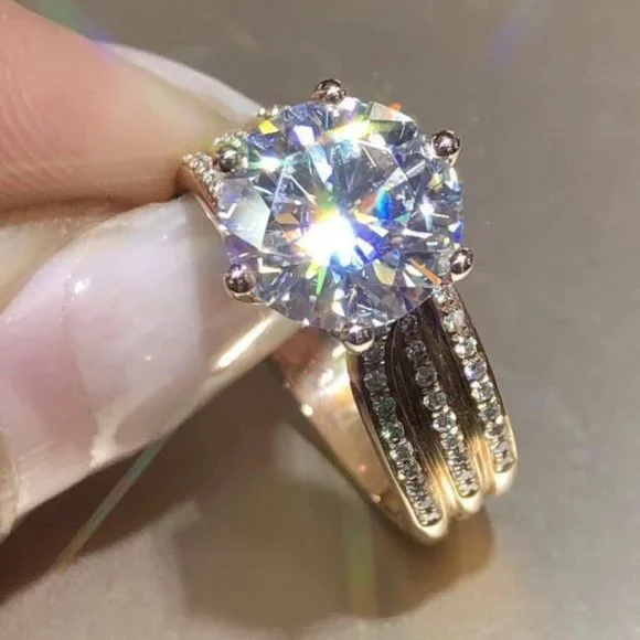 🍁3 Layer Micro Pave CZ And Round Stackable Ring, MLNN1149